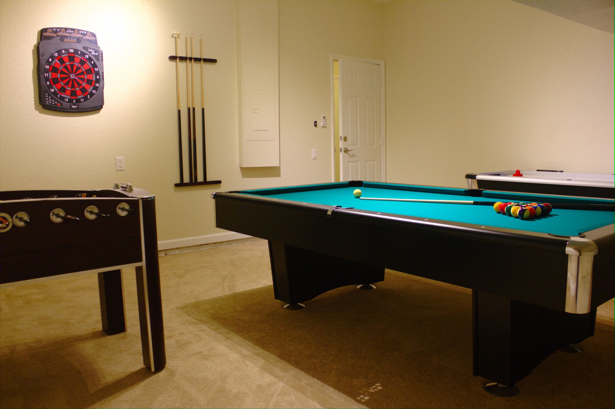 Our New Windsor Hills Game Room With Pool Table, Air Hockey and Foosball