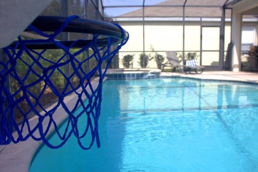 Private Saline Pool Spa With Pool Side Basketball Hoop - 6 Bedroom Luxury Kissimmee Vacation Rental By Owner